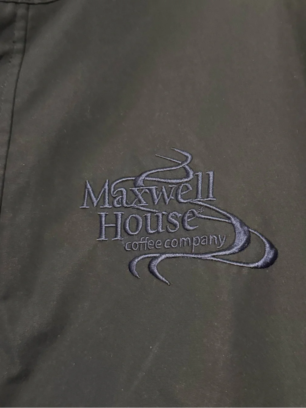 Maxwell House Quarter Zip Navy Blue Wind Breaker Jacket w/ Pockets Sz M EUC